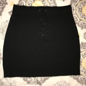 Bodycon Laceup Front Mini Skirt